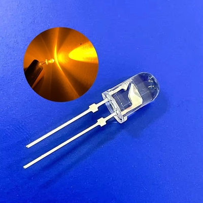 5mm Amber Color 590nm Super Bright 12000mcd Short Pin Met Stopper Voor Verkeerswaarschuwingslicht