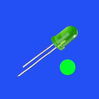 5mm 2Hz 1/8 Duty Cycle 12V Tinted Foggy Green Color 520nm 2000mcd 60deg Resistor geïntegreerde flitsende LED