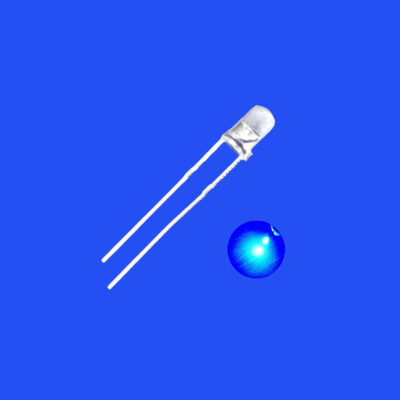 605nm Blauw Kleur 3mm LED Diode Ronde Hoofd Duidelijke Lens 30 Deg Short Pin Dip LED
